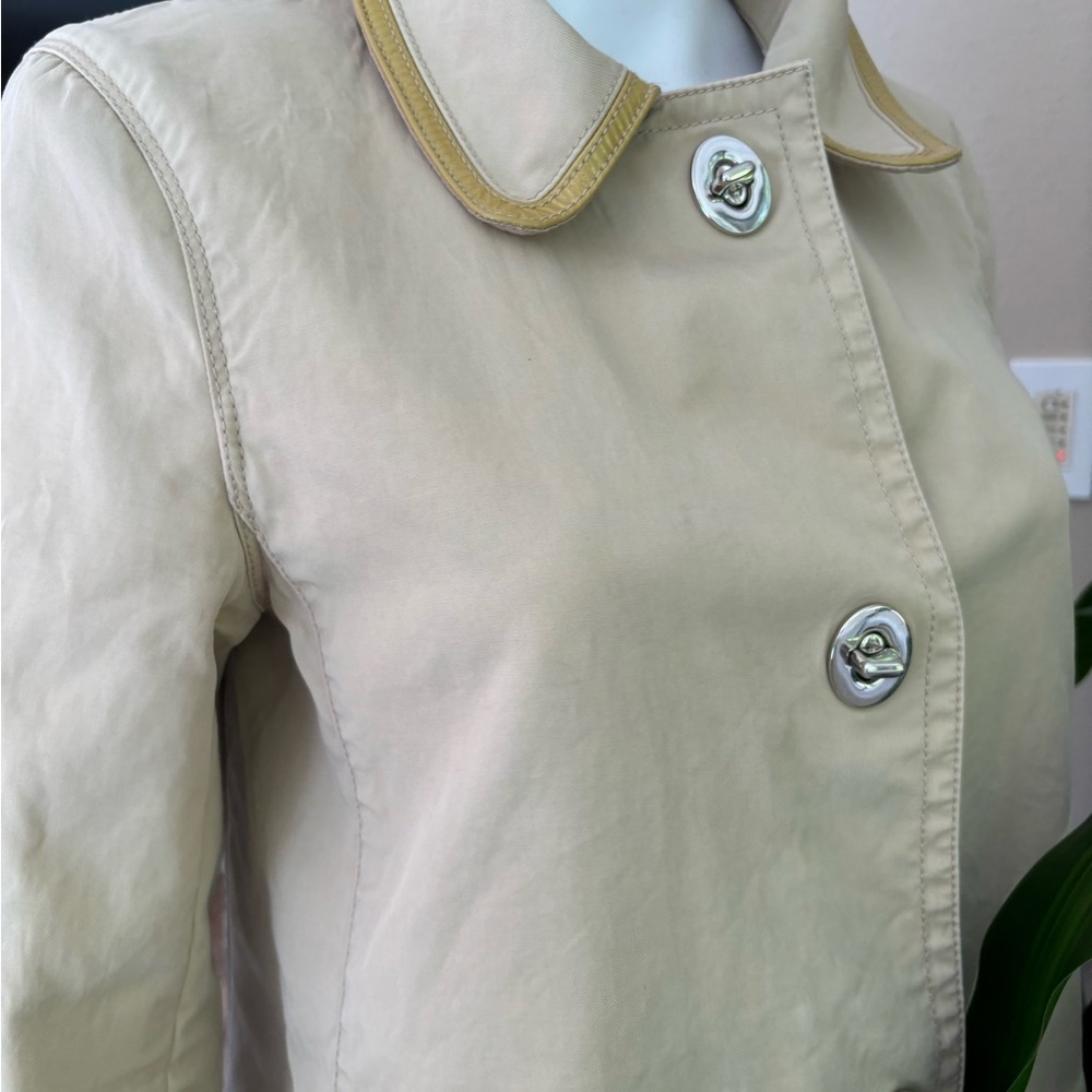 Coach Tan Trench Coat with Notched Lapel - Picture 11 of 15